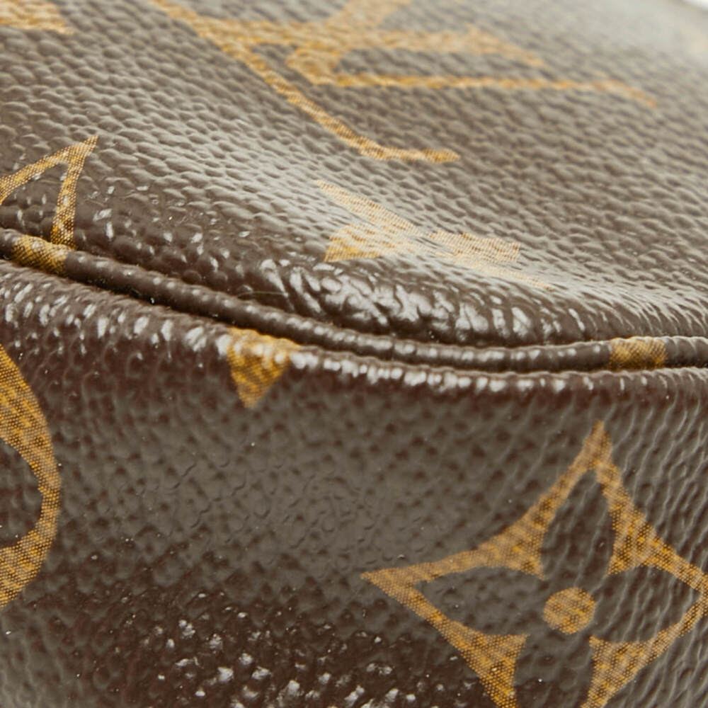 LOUIS VUITTON Brown Monogram Leather Pochette Pouch - Picture 4 of 11